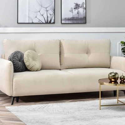 Schlafsofa MIGDALIA – beige/schwarz