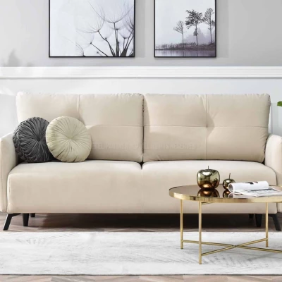 Schlafsofa MIGDALIA – beige/schwarz