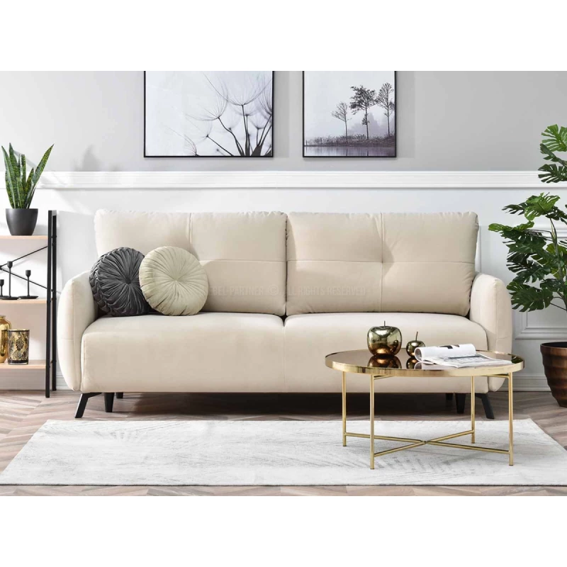 Schlafsofa MIGDALIA – beige/schwarz