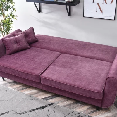 Schlafsofa LALESKA – lila/schwarz