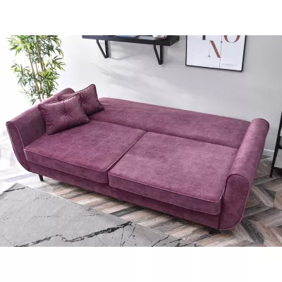 Schlafsofa LALESKA – lila/schwarz