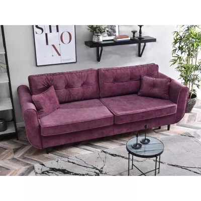 Schlafsofa LALESKA – lila/schwarz