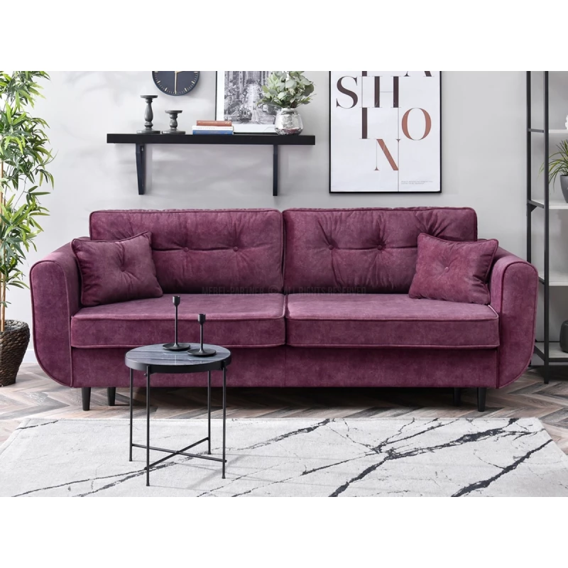 Schlafsofa LALESKA – lila/schwarz
