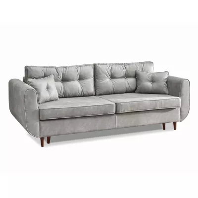Schlafsofa LALESKA – Grau/Walnuss