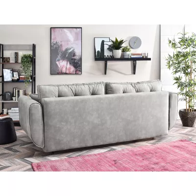Schlafsofa LALESKA – Grau/Walnuss