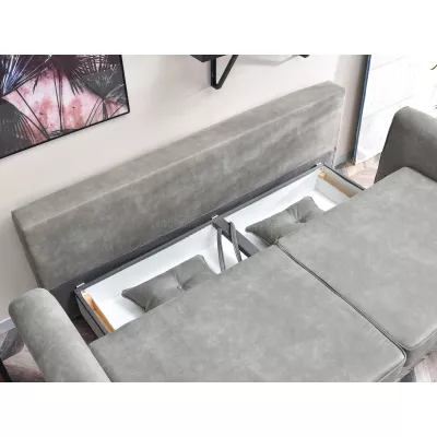 Schlafsofa LALESKA – Grau/Walnuss