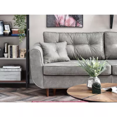 Schlafsofa LALESKA – Grau/Walnuss