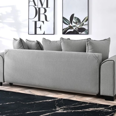 Sofa mit Stauraum MIRNA – schwarz-weiß