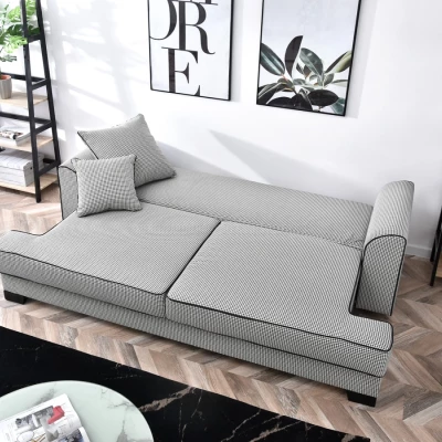 Sofa mit Stauraum MIRNA – schwarz-weiß