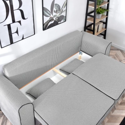Sofa mit Stauraum MIRNA – schwarz-weiß