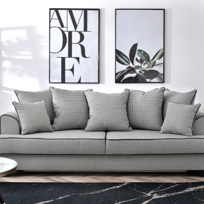 Sofa mit Stauraum MIRNA – schwarz-weiß