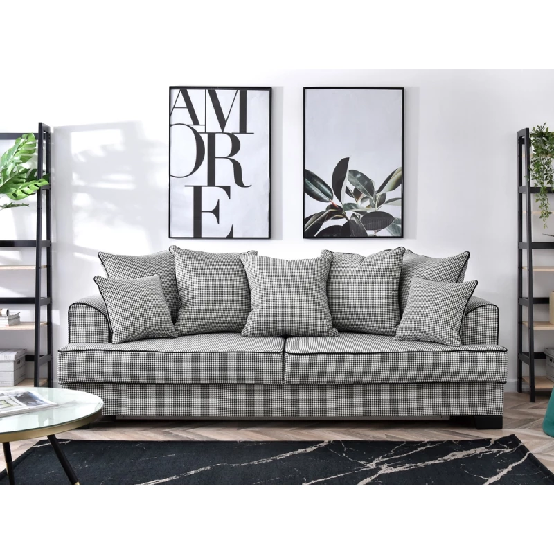 Sofa mit Stauraum MIRNA – schwarz-weiß