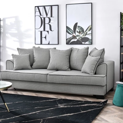 Sofa mit Stauraum MIRNA – schwarz-weiß