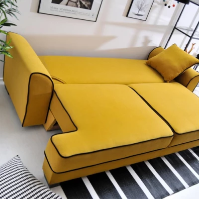Sofa mit Stauraum MIRNA - gelb/schwarz
