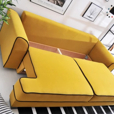 Sofa mit Stauraum MIRNA - gelb/schwarz