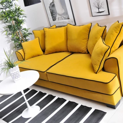 Sofa mit Stauraum MIRNA - gelb/schwarz