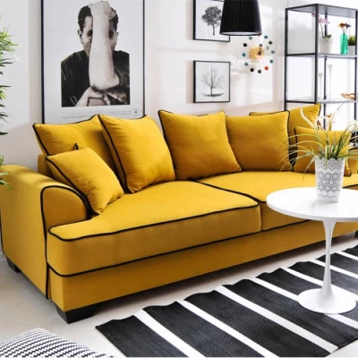 Sofa mit Stauraum MIRNA - gelb/schwarz