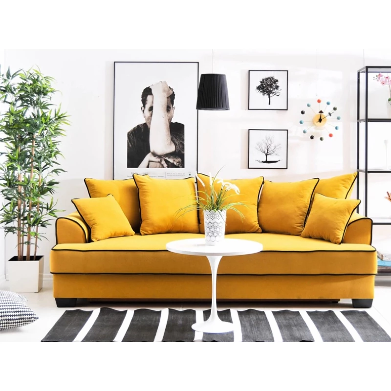 Sofa mit Stauraum MIRNA - gelb/schwarz
