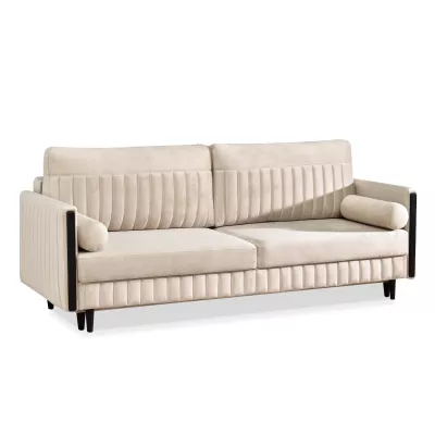 Schlafsofa EMELDA – beige/schwarz
