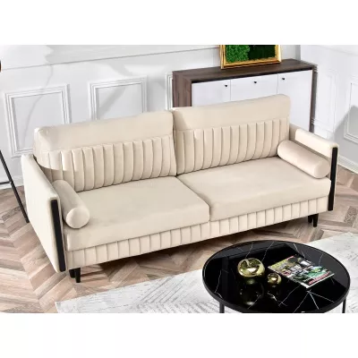 Schlafsofa EMELDA – beige/schwarz