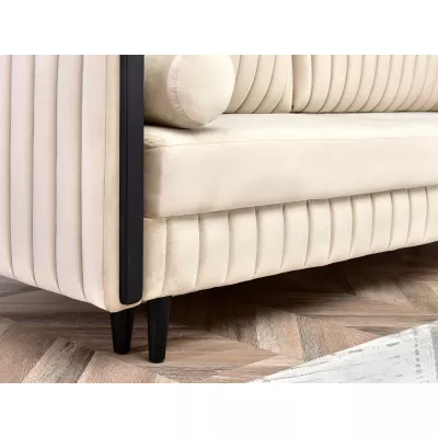 Schlafsofa EMELDA – beige/schwarz