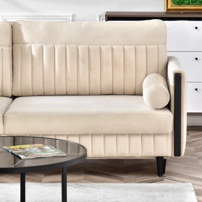 Schlafsofa EMELDA – beige/schwarz