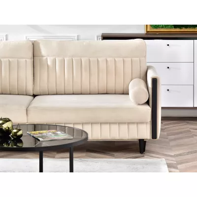Schlafsofa EMELDA – beige/schwarz
