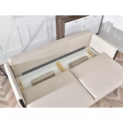 Schlafsofa EMELDA – beige/schwarz