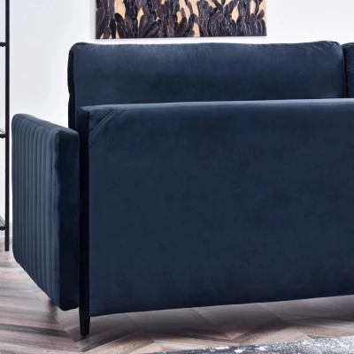 Schlafsofa EMELDA – Dunkelblau/Schwarz