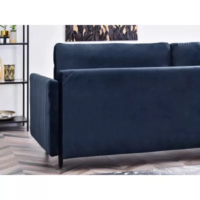 Schlafsofa EMELDA – Dunkelblau/Schwarz