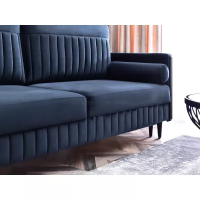 Schlafsofa EMELDA – Dunkelblau/Schwarz