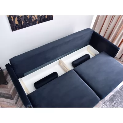 Schlafsofa EMELDA – Dunkelblau/Schwarz