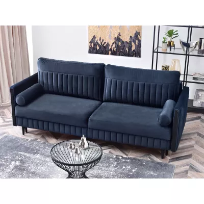 Schlafsofa EMELDA – Dunkelblau/Schwarz