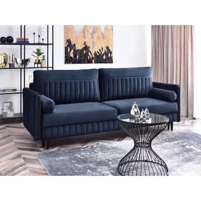 Schlafsofa EMELDA – Dunkelblau/Schwarz