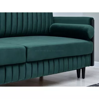 Schlafsofa EMELDA - grün / schwarz