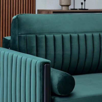 Schlafsofa EMELDA - grün / schwarz