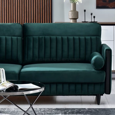 Schlafsofa EMELDA - grün / schwarz