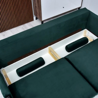 Schlafsofa EMELDA - grün / schwarz