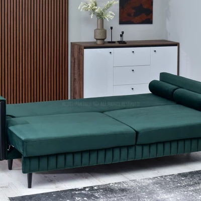 Schlafsofa EMELDA - grün / schwarz