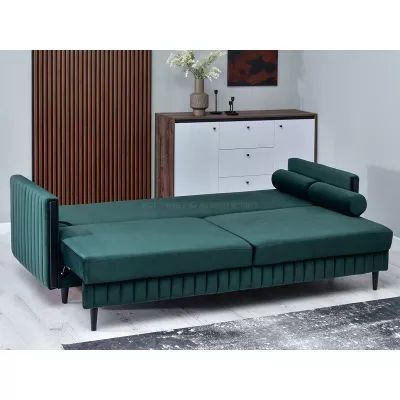 Schlafsofa EMELDA - grün / schwarz