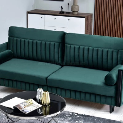 Schlafsofa EMELDA - grün / schwarz