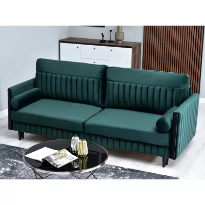 Schlafsofa EMELDA - grün / schwarz