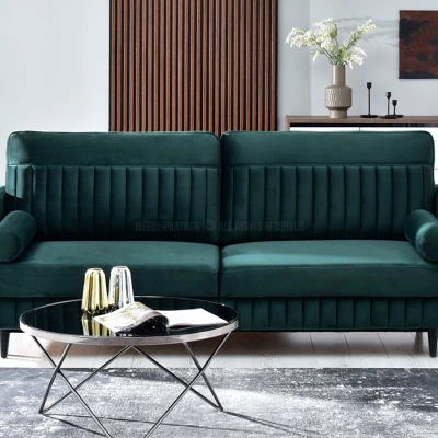 Schlafsofa EMELDA - grün / schwarz