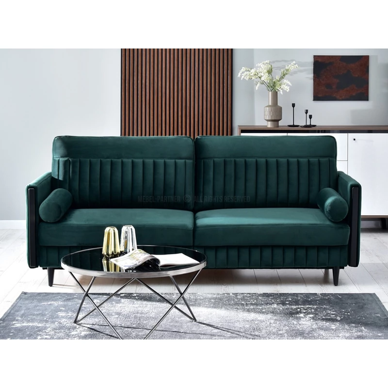 Schlafsofa EMELDA - grün / schwarz