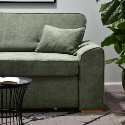 Zweisitzer-Sofa BENILDO – hellgrün/buche