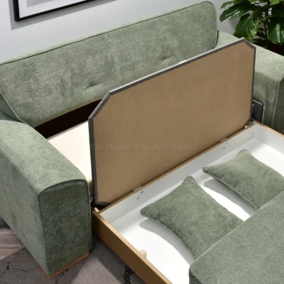 Zweisitzer-Sofa BENILDO – hellgrün/buche