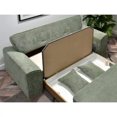 Zweisitzer-Sofa BENILDO – hellgrün/buche