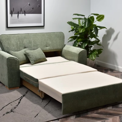 Zweisitzer-Sofa BENILDO – hellgrün/buche