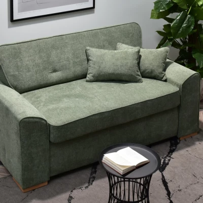 Zweisitzer-Sofa BENILDO – hellgrün/buche