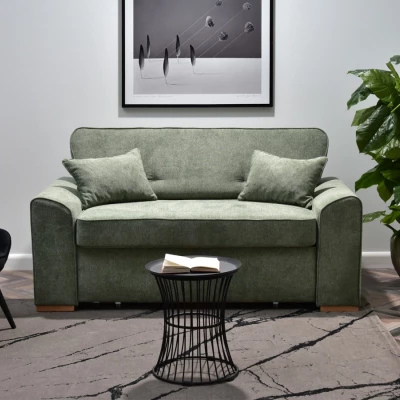 Zweisitzer-Sofa BENILDO – hellgrün/buche